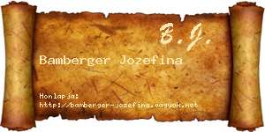 Bamberger Jozefina névjegykártya